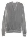 Our Legacy V-neck Ribbed-trim Sweater In Gold