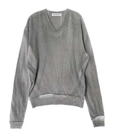 Our Legacy V-neck Ribbed-trim Sweater In Gold