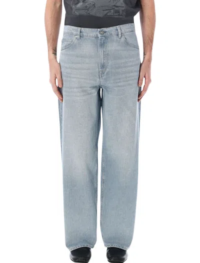Our Legacy Vast Cut Highwaisted Wideleg Cotton Denim Jeans In Pale Coast Wash Blue