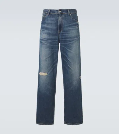 Our Legacy Vast Cut Distressed Wide-leg Jeans In Blue