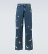 Our Legacy Indigo Blue Wide-leg Butterfly Jeans In Blue
