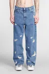Our Legacy Indigo Blue Wide-leg Butterfly Jeans In Blue
