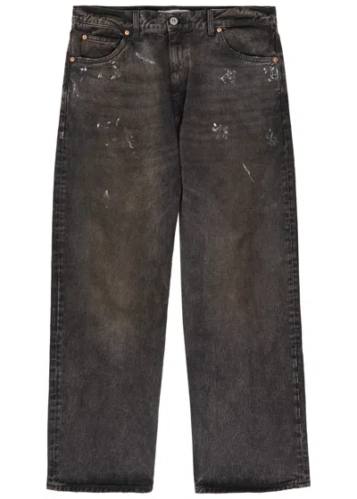 Our Legacy Vast Cut Paint-splatter Straight-leg Jeans In Blue