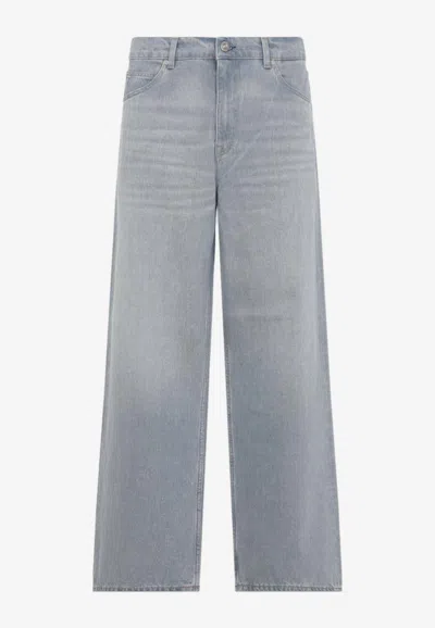 Our Legacy Vast Cut High-waisted Wide-leg Cotton Denim Jeans In Pale Coast Wash Blue