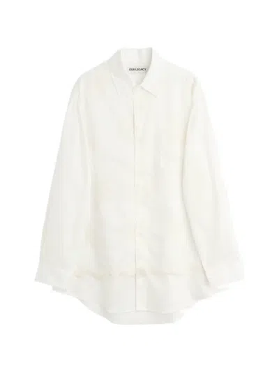 Our Legacy Vast Floral-lace Shirt In White