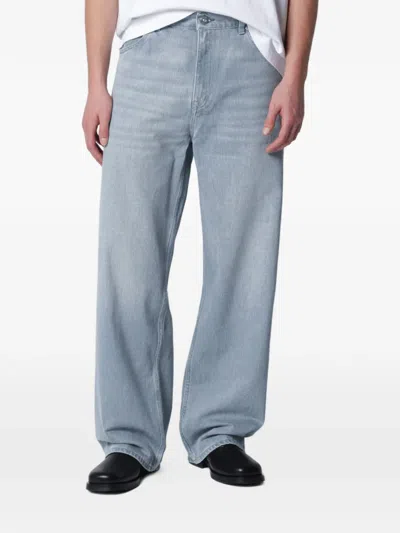 Our Legacy Vast Cut High-waisted Wide-leg Cotton Denim Jeans In Pale Coast Wash Blue