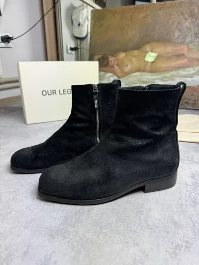 Pre-owned Our Legacy Vibram Camion Combat Suede Leather Boots Shoes In Black