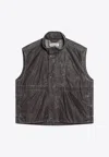 Our Legacy Firm Brown Vest With Vintage Effect Men