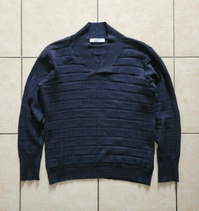 Pre-owned Our Legacy Vintage  1980-81 Wool Bricklane Knit Sweater In Navy