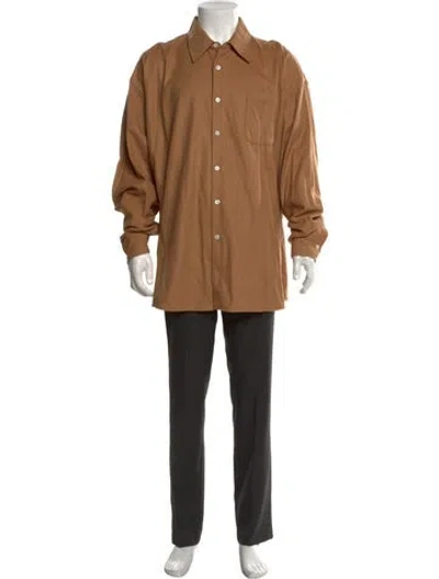 Pre-owned Our Legacy Virgin Wool Long Sleeve Shirt W/ Tags In Brown