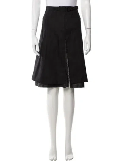 Pre-owned Our Legacy Virgin Wool Midi Length Skirt In Black
