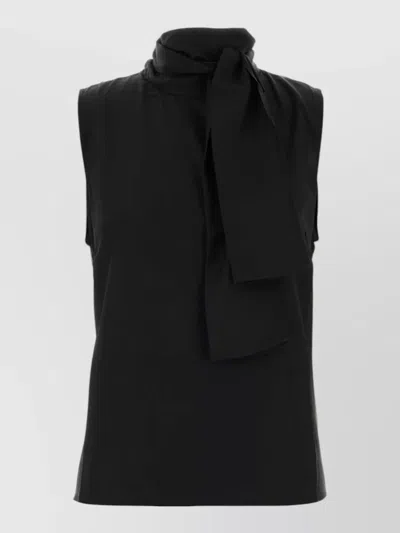 Our Legacy Virtuous Jersey Top Bow High Neck Sleeveless In Black