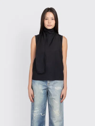 Our Legacy Sleeveless Top Draped Design Bow Detail In Black