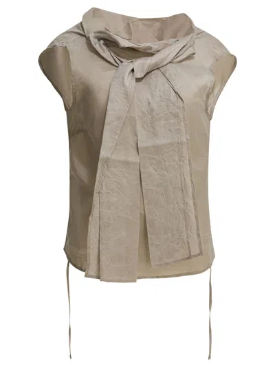 Our Legacy Virtuous Cap Sleeve Top Scarf Tie In Brown