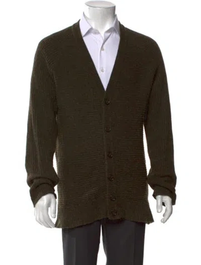 Pre-owned Our Legacy V-neck Long Sleeve Cardigan In Green