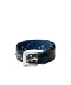 Our Legacy Vortex Leather Belt In Blue