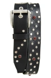 Our Legacy Vortex Studded Leather Belt In Black