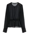 Our Legacy Sheer Lightweight Blouse With Cinched Waist In Black
