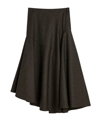 Our Legacy Waltz Check-pattern Midi Skirt In Brown