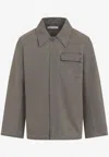 Our Legacy Straight-cut Casual Jacket With Pointed Collar In Gray