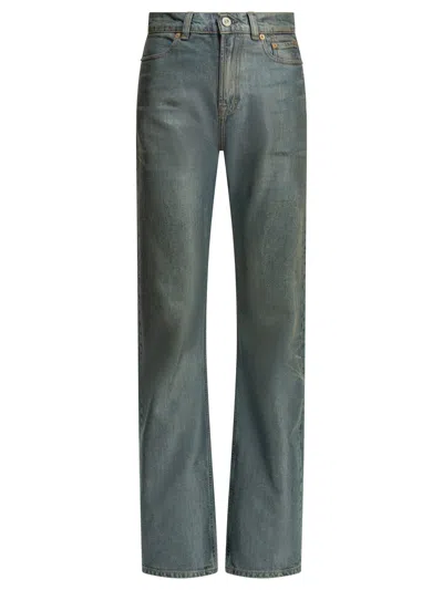 Our Legacy Wata Cut Blue Organic Cotton Polyester Straight Leg Jeans In Gray
