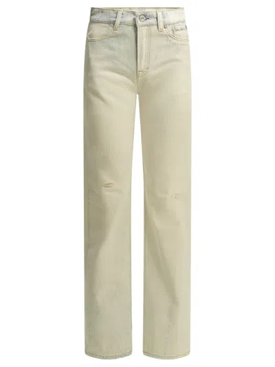 Our Legacy Wata Cut Straight Leg White Organic Cotton Jeans In Neutral