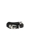 Our Legacy Wavy Leather Belt In Black