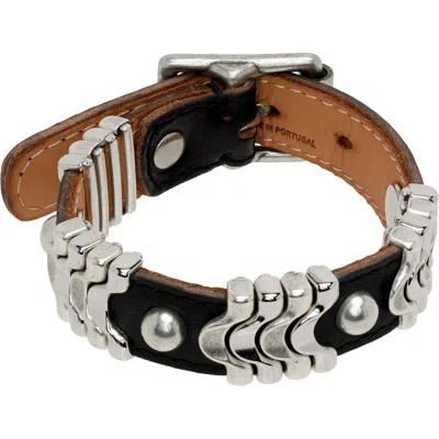 Our Legacy Wave Bracelet In Black Chromexcel Lea