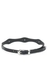 Our Legacy Curved Leather Belt Adjustable Length In Black