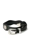 Our Legacy Wavy Leather Belt In Black