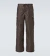 Our Legacy Way Straight-leg Shell Drawstring Cargo Trousers In Brown