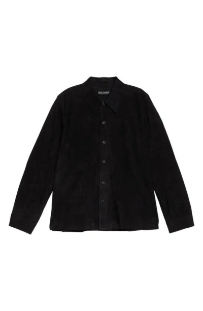 OUR LEGACY OUR LEGACY WELDING LEATHER BUTTON-UP SHIRT