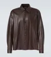 Our Legacy Mens Umber Brown Welding Relaxed-fit Leather Shirt In Brown