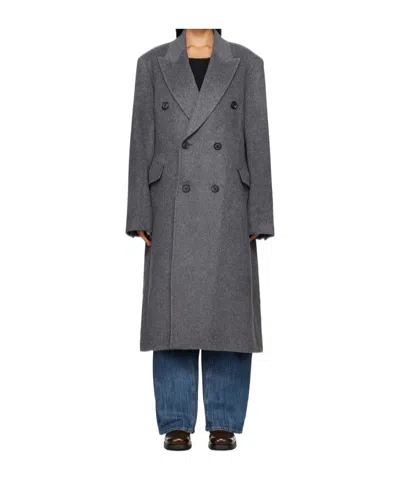 Our Legacy Gray Whale Coat In Island Grey Mohair