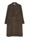 Our Legacy Mens Dorf Check Whale Double-breasted Wool Coat In Brown