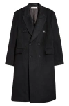 Our Legacy Whale Double Breasted Mohair Blend Coat In Black Hairy Wool