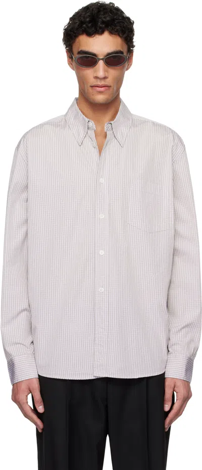 Our Legacy White & Purple Beyond Bd Shirt In Drive In Check