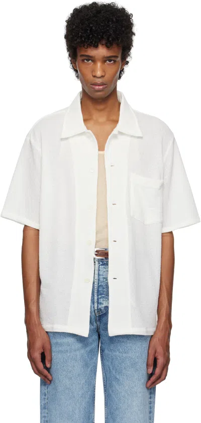 Our Legacy White Box Shirt In White Boucle