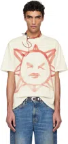 Our Legacy Box T-shirt Off White Cotton T-shirt With Graphic Sun Print - Box T-shirt In Squinting Sun Legacy