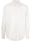Our Legacy White Silk Classic Shirt With Curved Hem In White