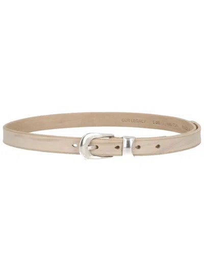 OUR LEGACY OUR LEGACY WHITE COW LEATHER BELT