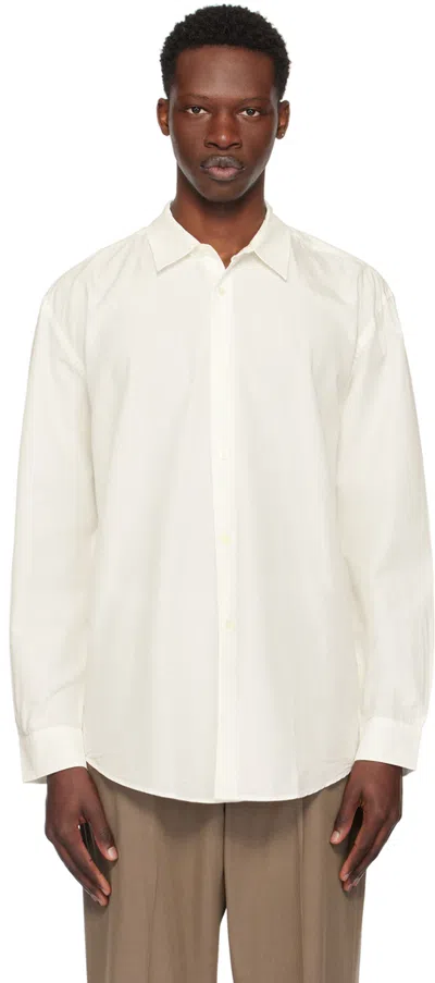 Our Legacy White Formal Shirt In White Peached Cupro