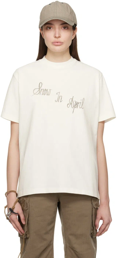 Our Legacy White 'snow In April' T-shirt In Ronja Print White