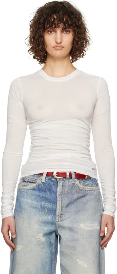 Our Legacy White Strain Slim Longsleeve T-shirt In White Para Cotton