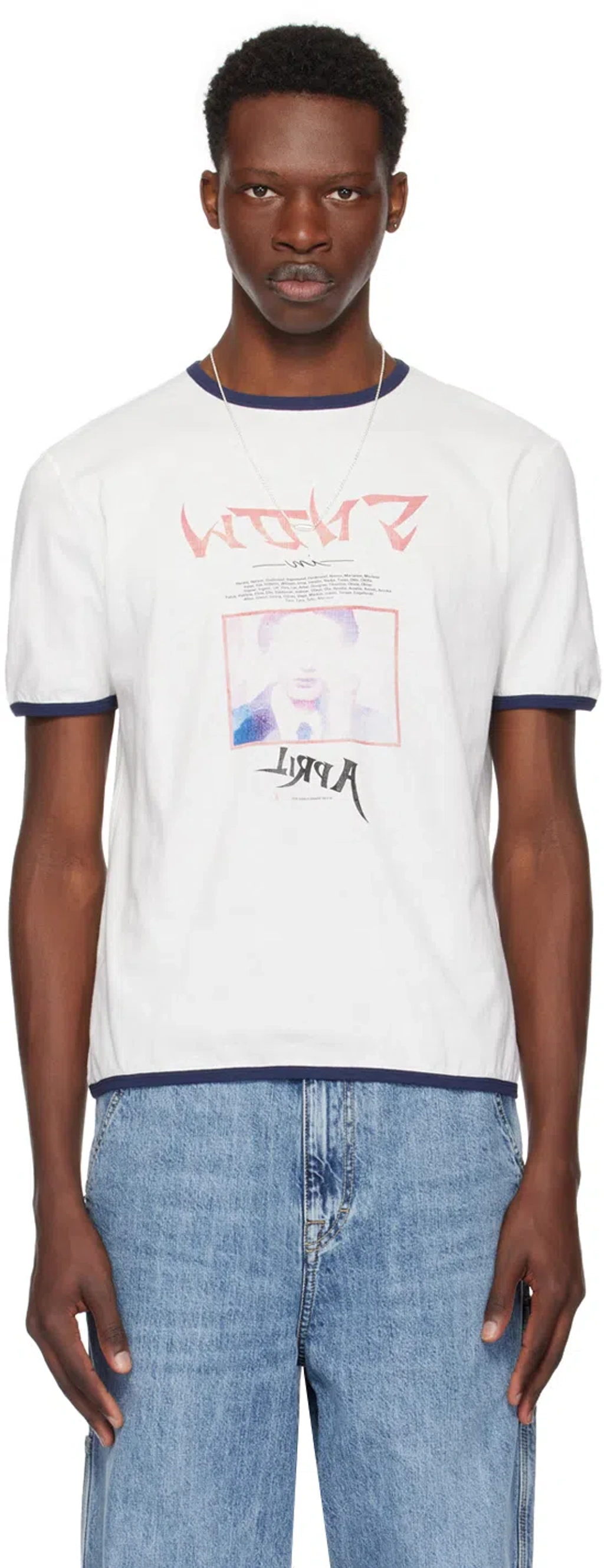 Our Legacy White Tanker T-shirt In Snow Shigatsu Print