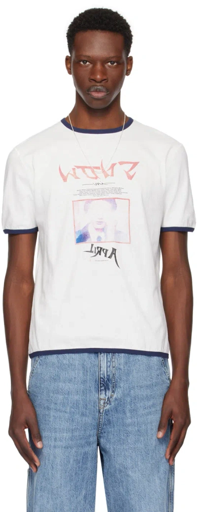 Our Legacy White Tanker T-shirt In Snow Shigatsu Print