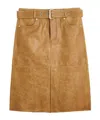 Our Legacy Belted Brown Leather Midi Skirt In Brown