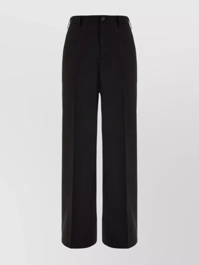 Our Legacy Wide Leg Trousers Elastic Waistband In Black
