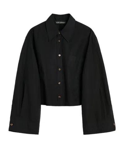 Our Legacy Wide-sleeve Cotton Shirt In Black