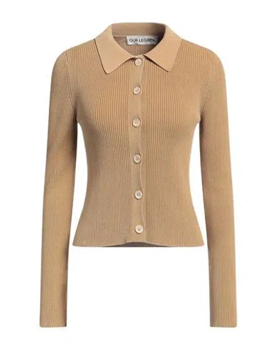 Our Legacy Woman Cardigan Camel Size 10 Cotton In Beige